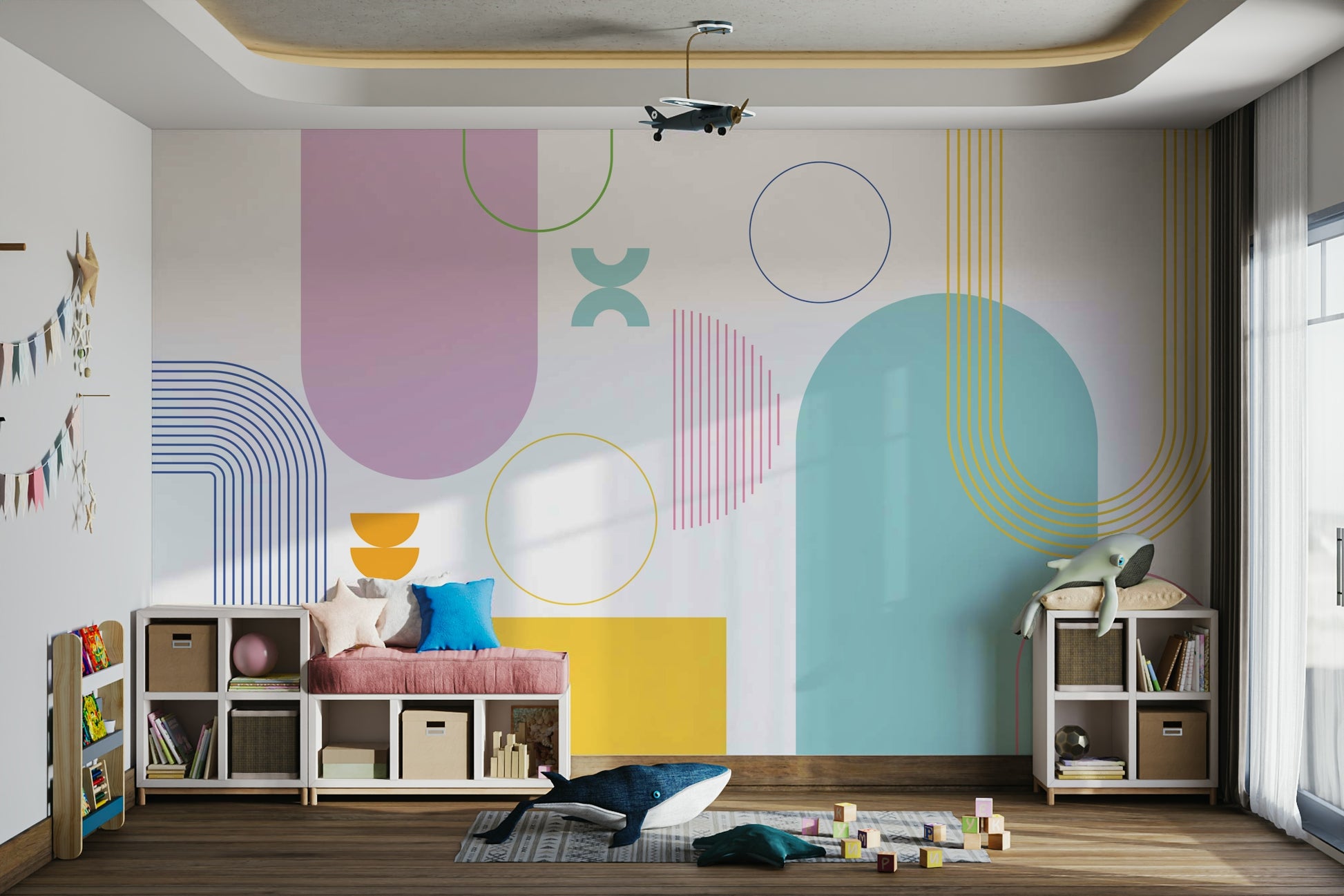 Modern Bold Minimalist Wall Mural Design

