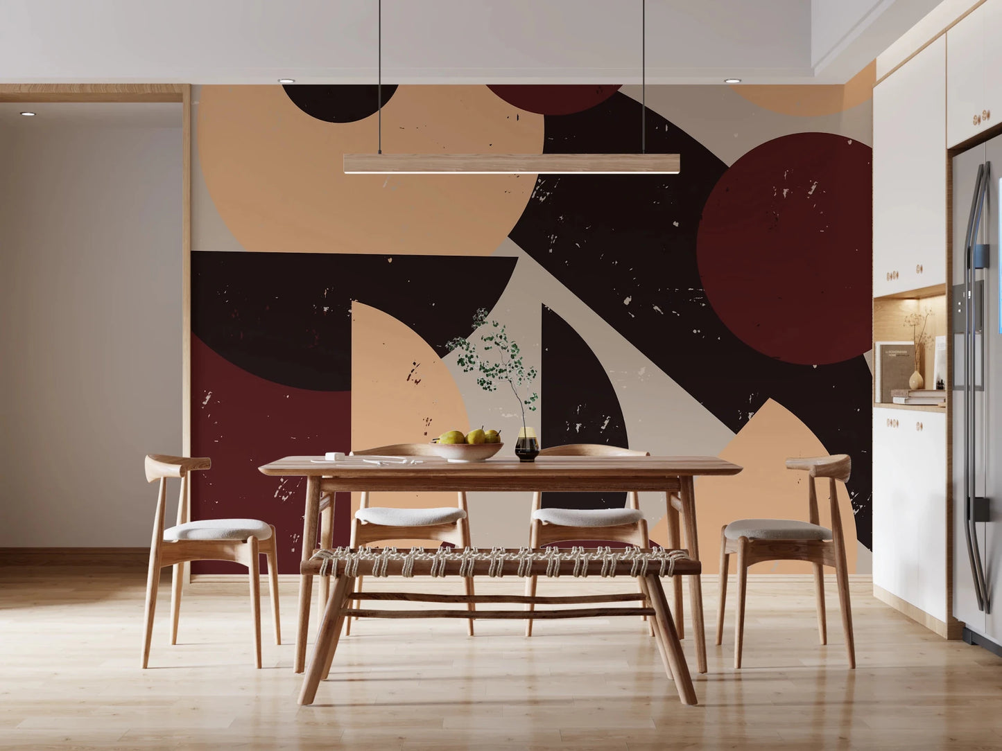 Bold Retro Earthy - toned Wall Mural