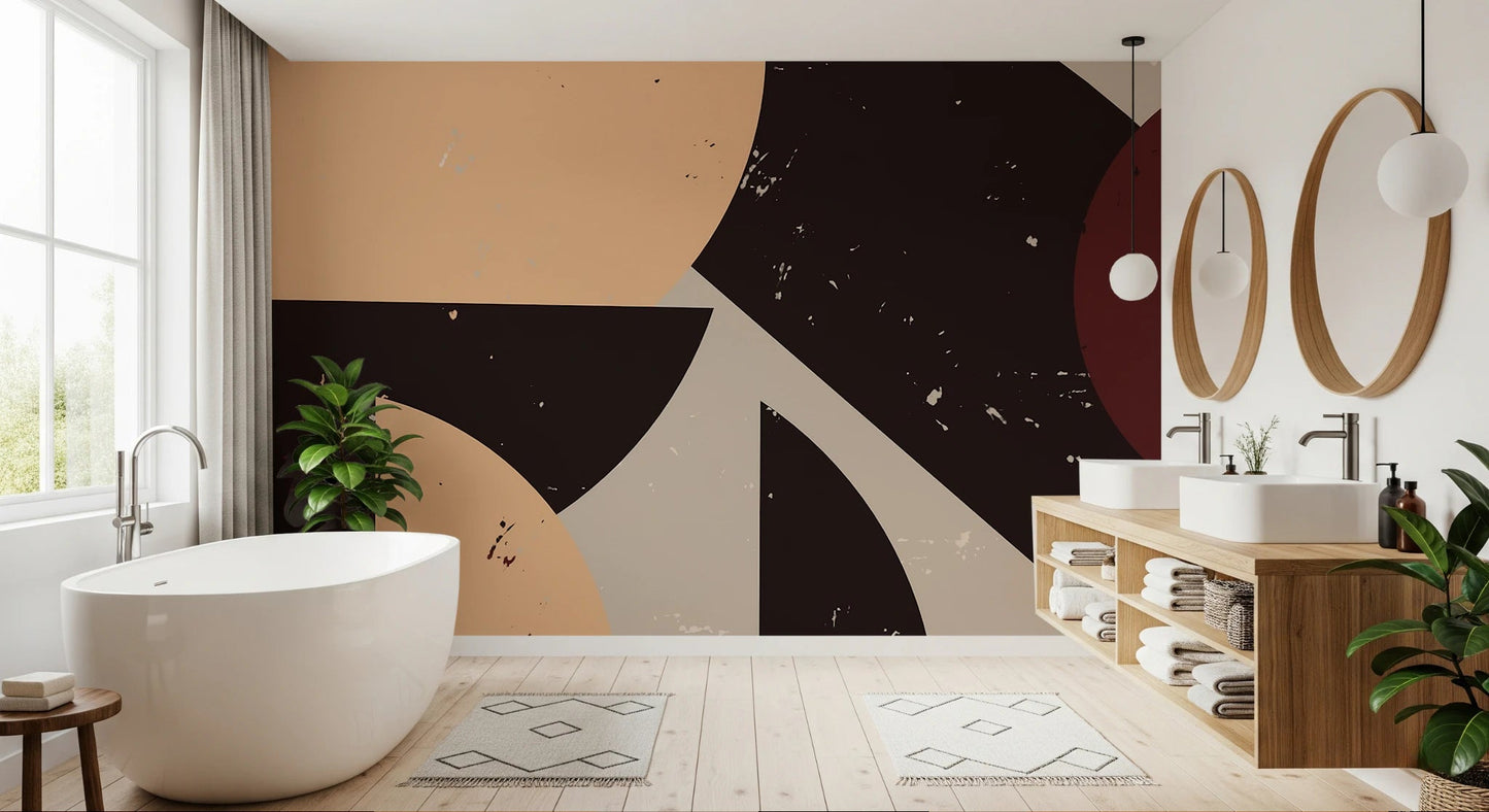 Bold Retro Earthy - toned Wall Mural