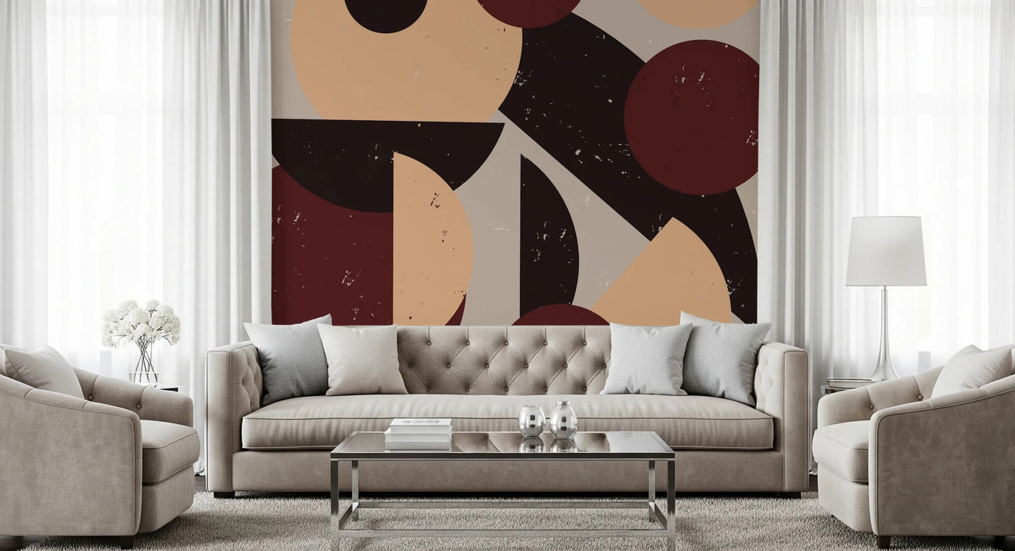 Bold Retro Earthy - toned Wall Mural