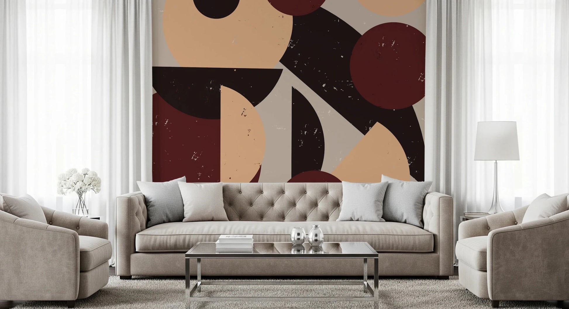 Bold Retro Earthy - toned Wall Mural
