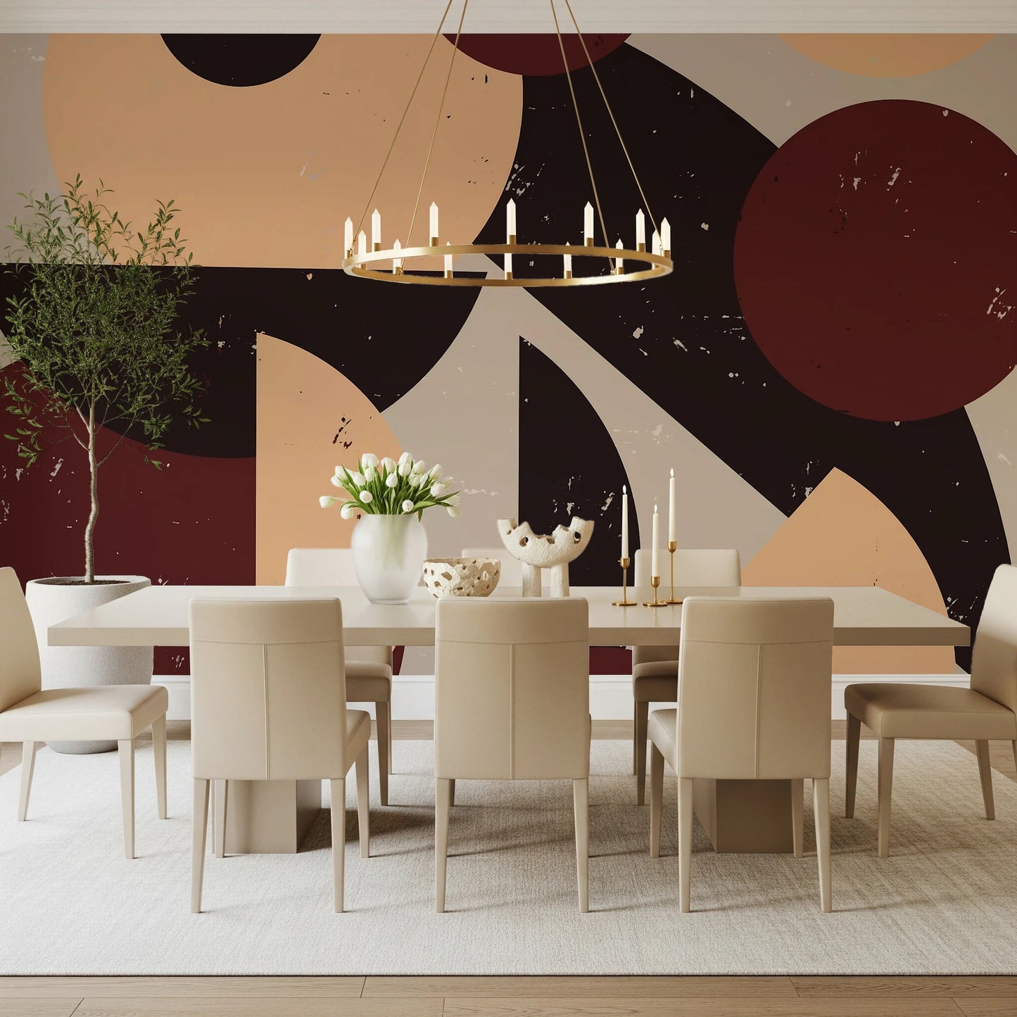 Bold Retro Earthy - toned Wall Mural