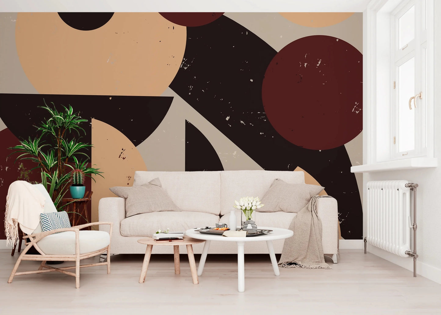 Bold Retro Earthy - toned Wall Mural