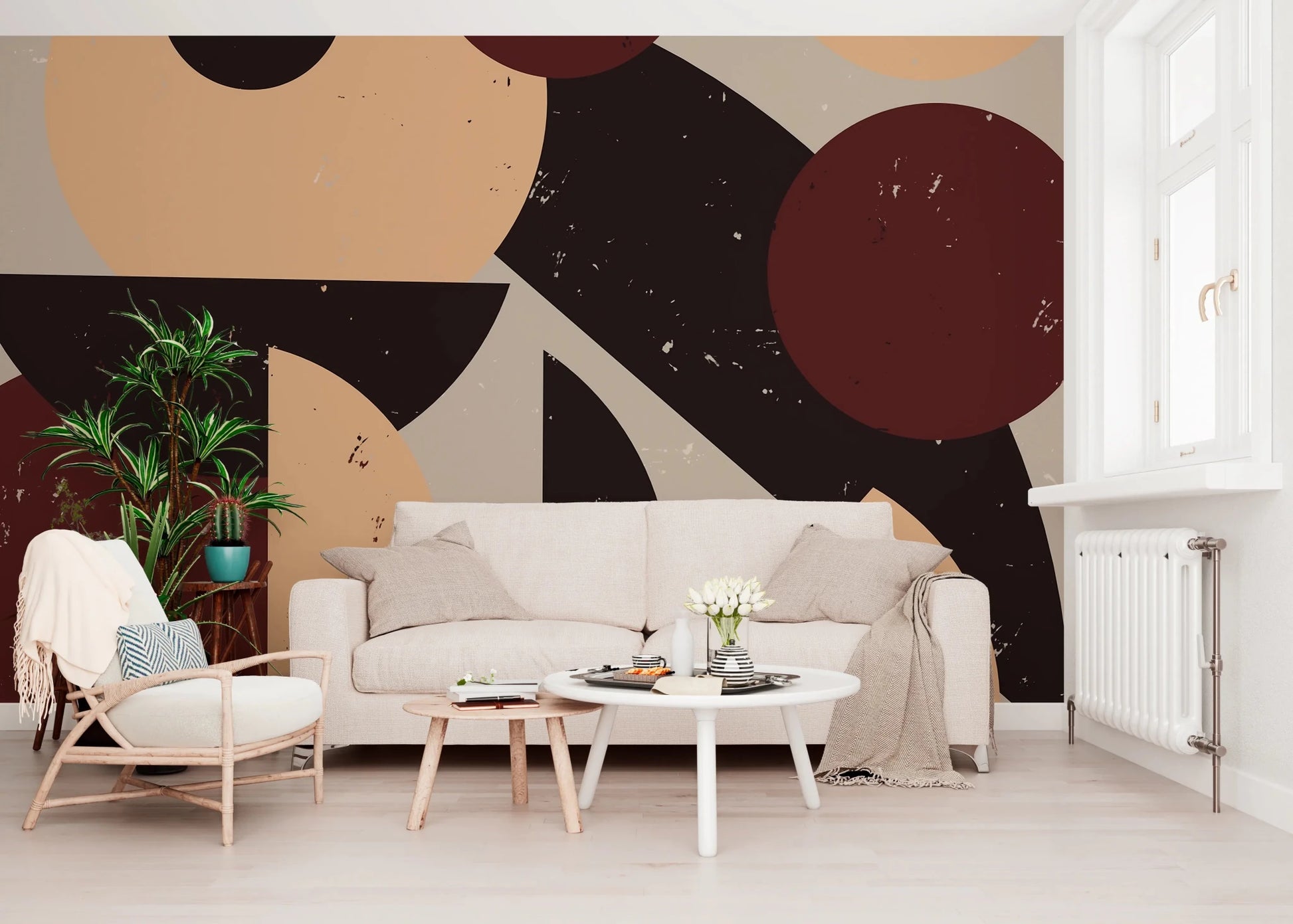 Bold Retro Earthy - toned Wall Mural