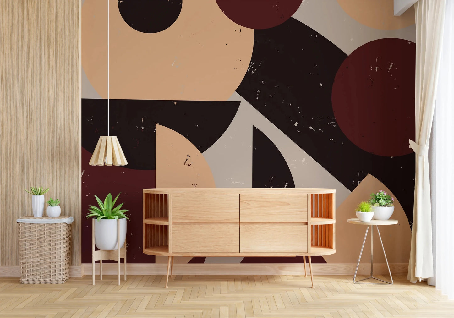 Bold Retro Earthy - toned Wall Mural