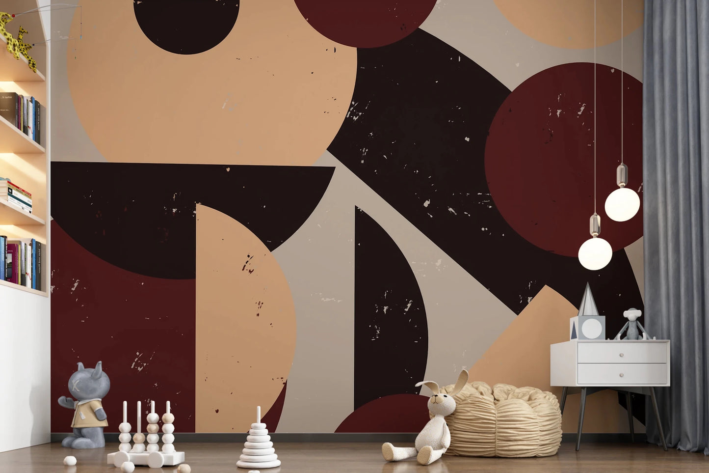 Bold Retro Earthy - toned Wall Mural