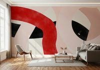 A beautiful modern art wall mural for a living room.

