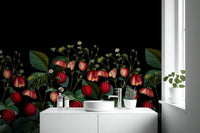 Soft creams and rich berry tones.

