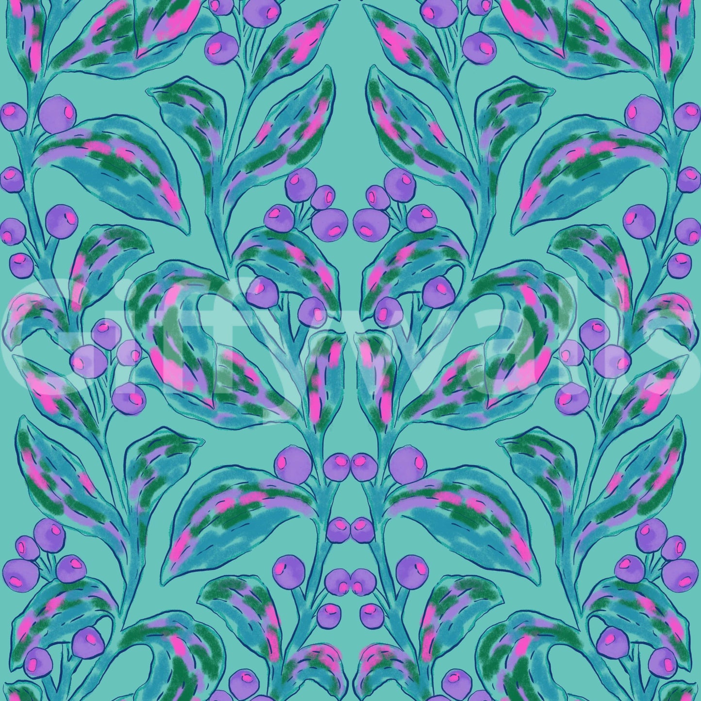 Electric Berries and Bloom Wallpaper⁠