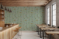 Botanical Birds in Soft Pastels Wallpaper⁠