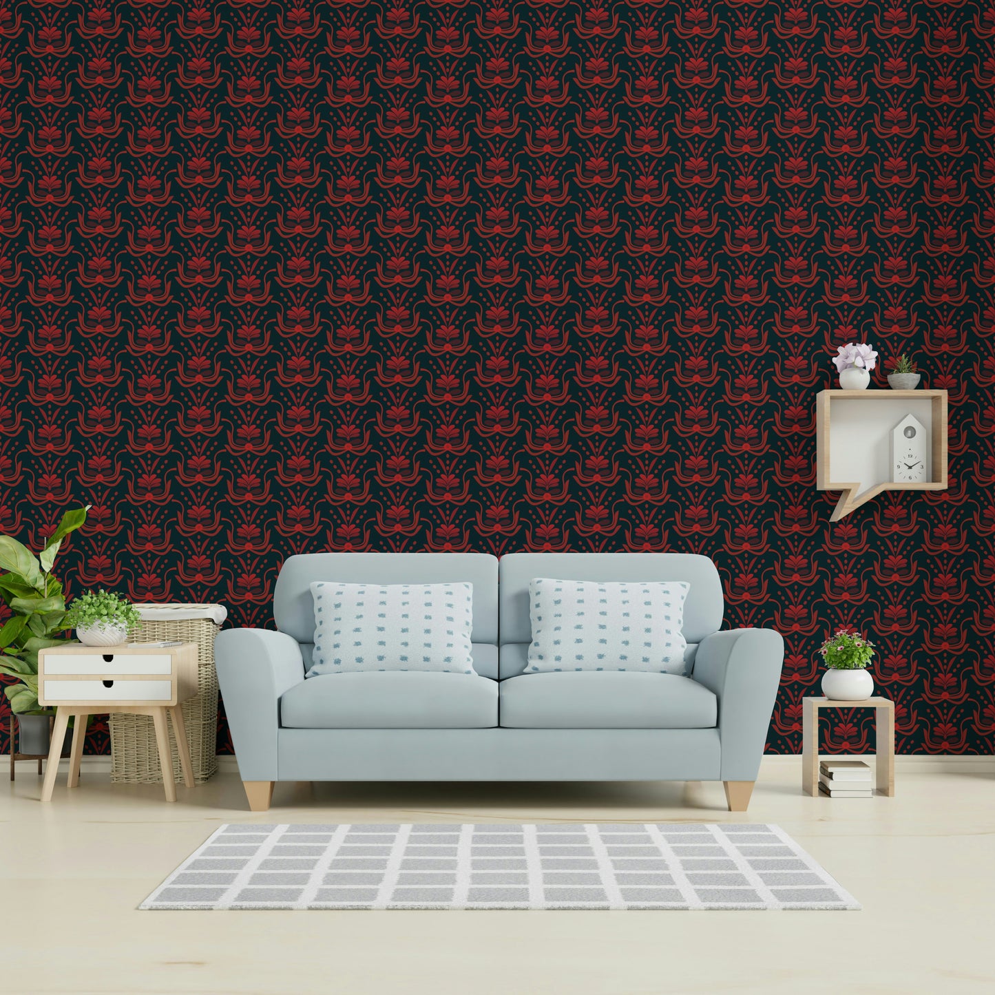 様式化された植物ダマスク