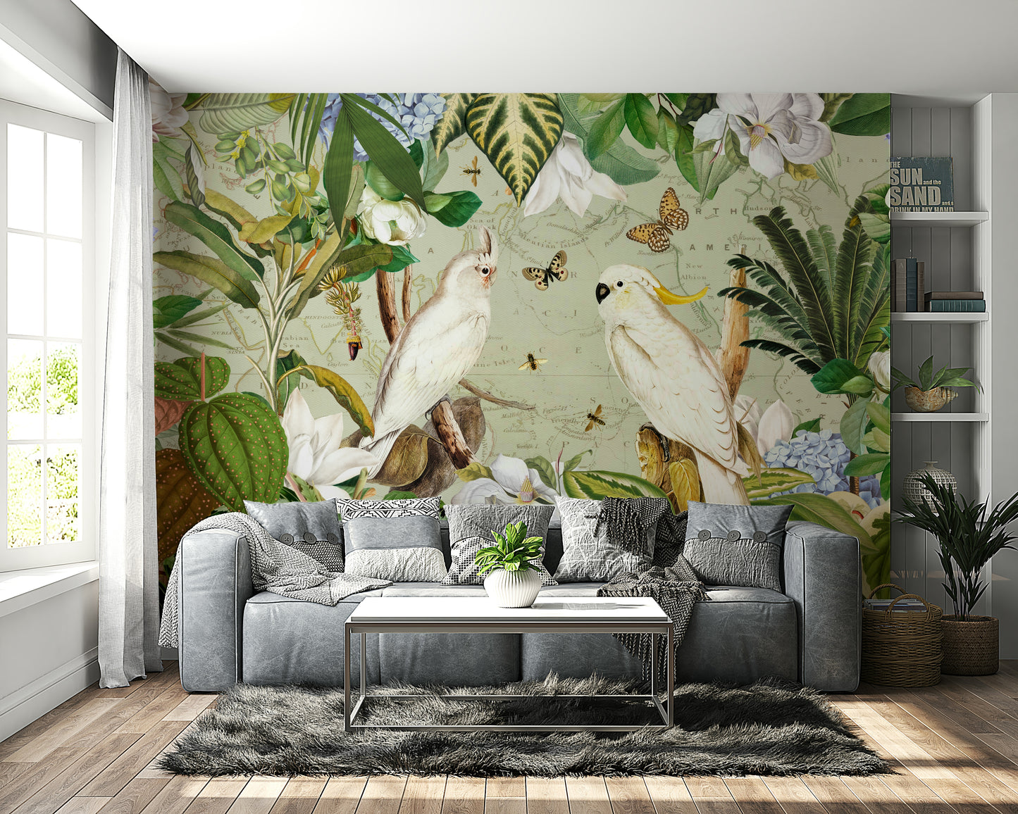 Nature-inspired wallpaper for living rooms

