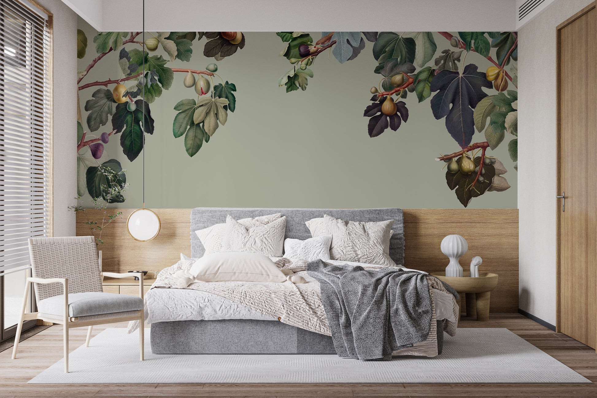 Elegant Botanical Fig Garden Wall Mural for walls
