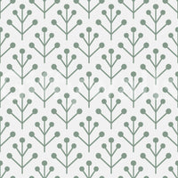 Neutral wall mural with botanical shapes

