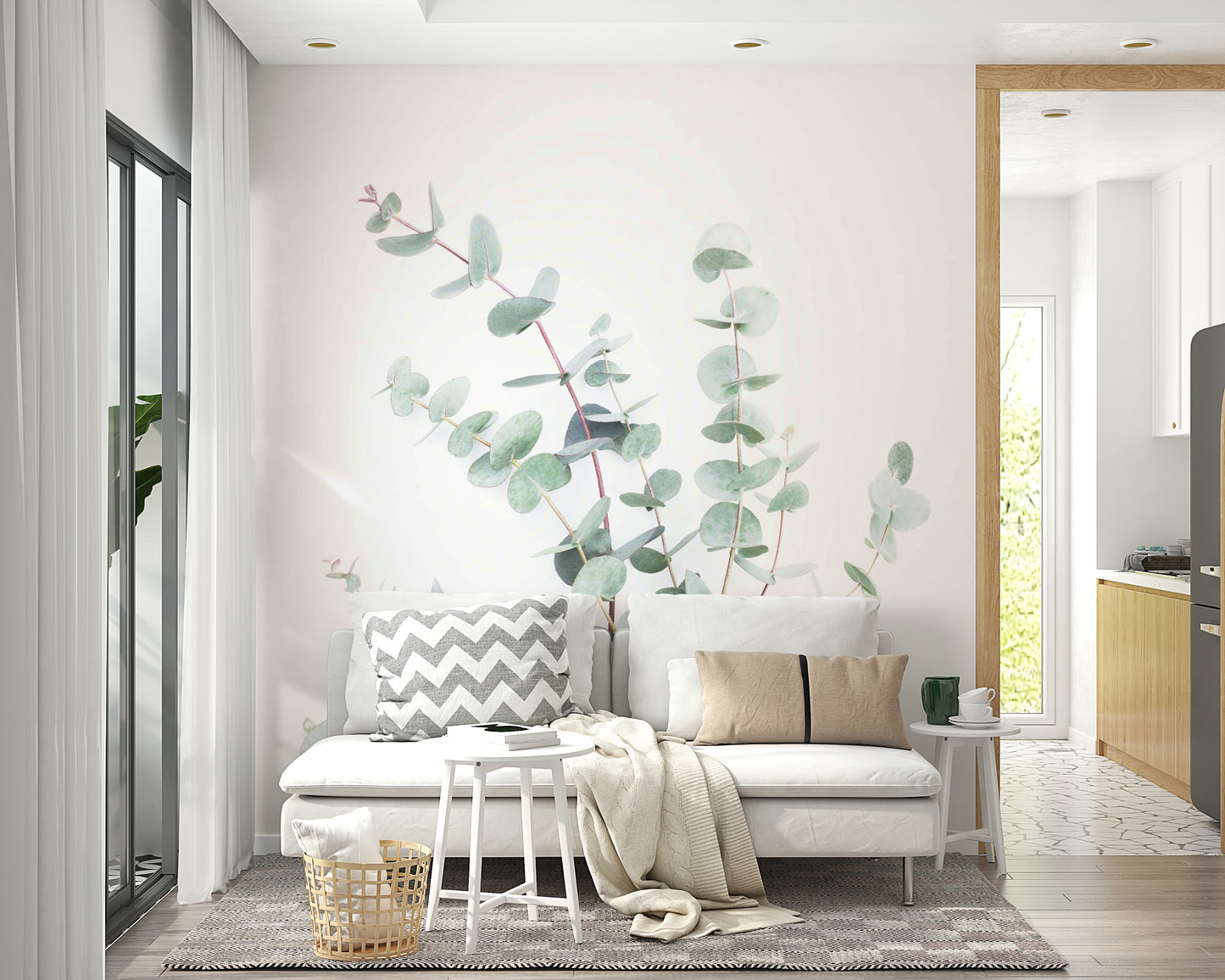Subtle plant-themed wallpaper for modern spaces

