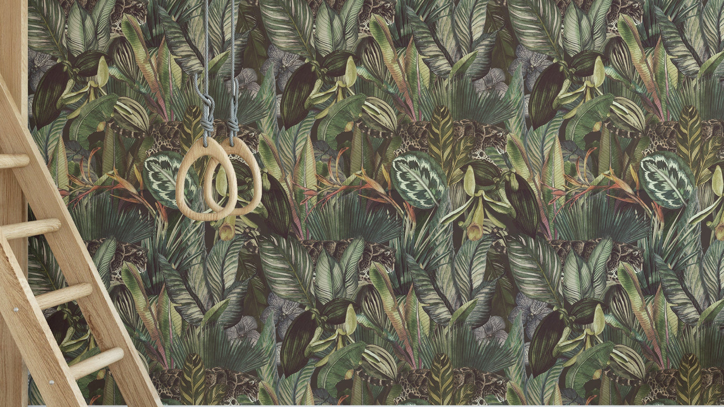 Botanical jungle removable wallpaper