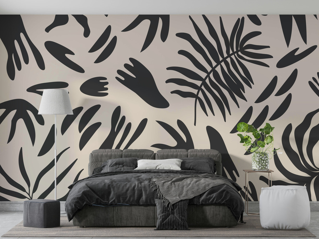 A serene abstract floral wall mural for your decor.

