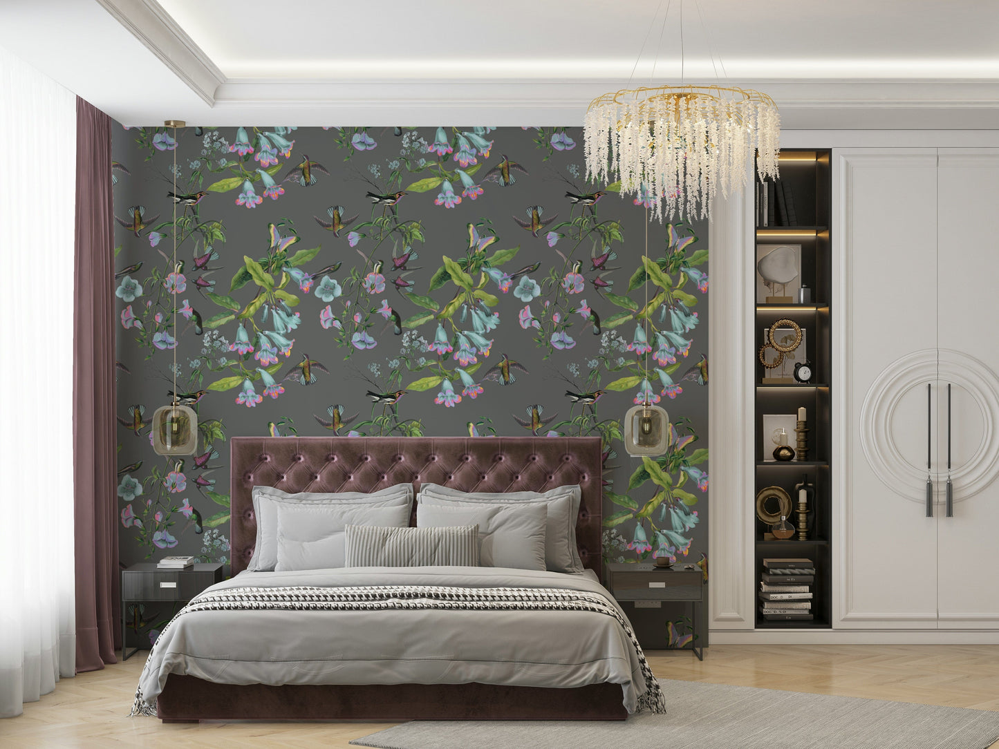 A classic botanical wallpaper for walls.


