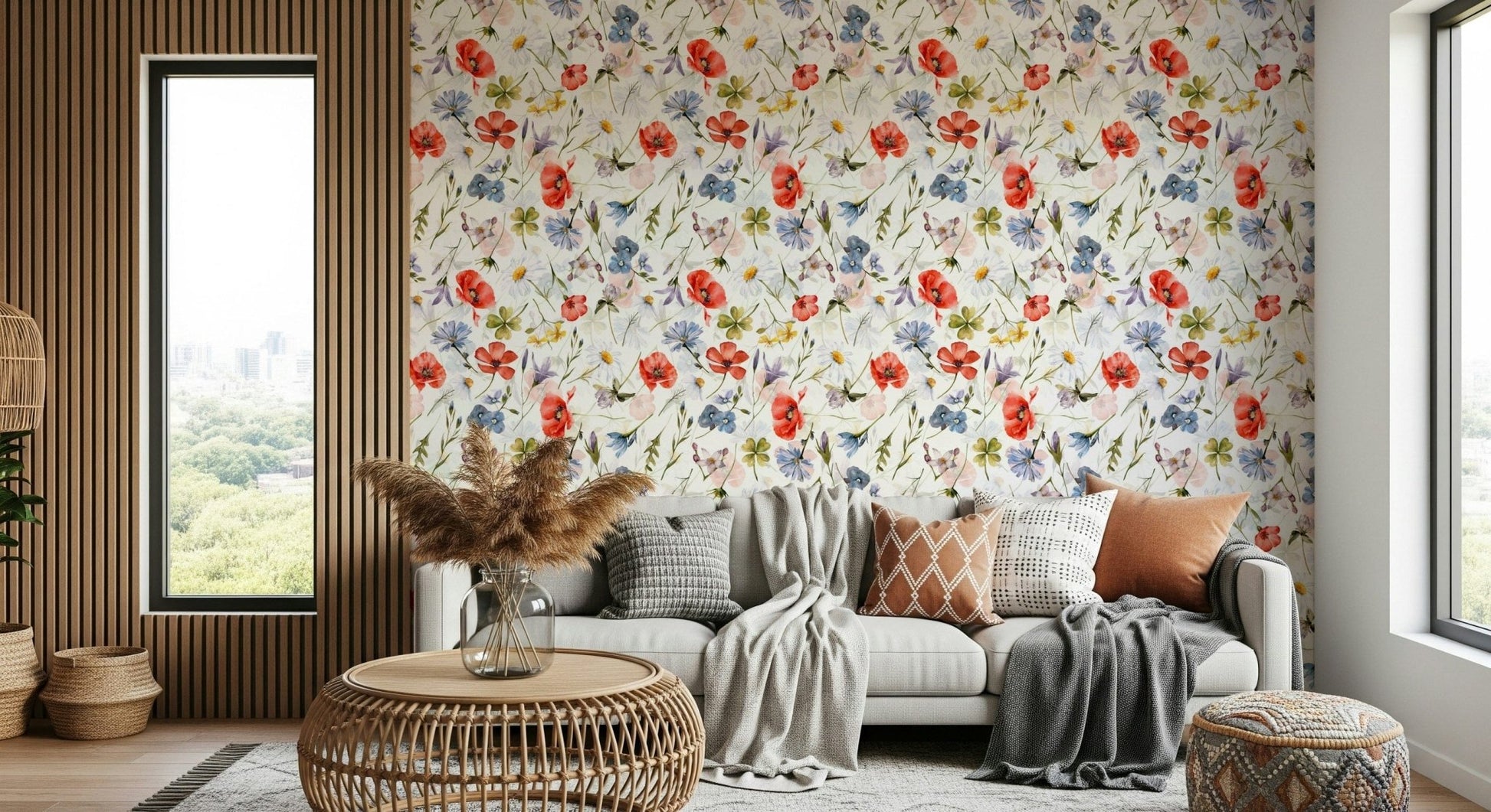 Fresh design wall panel, Botanical Serenity, offering light airy garden imagery.