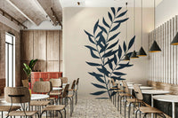 Modern plant silhouette design in Botanical Silhouette II mural.

