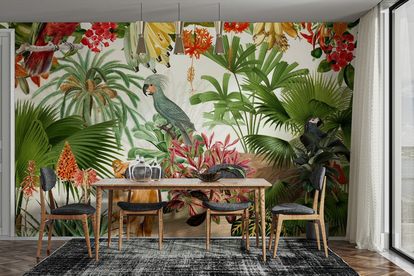Wallpaper for walls with nature-inspired botanical details

