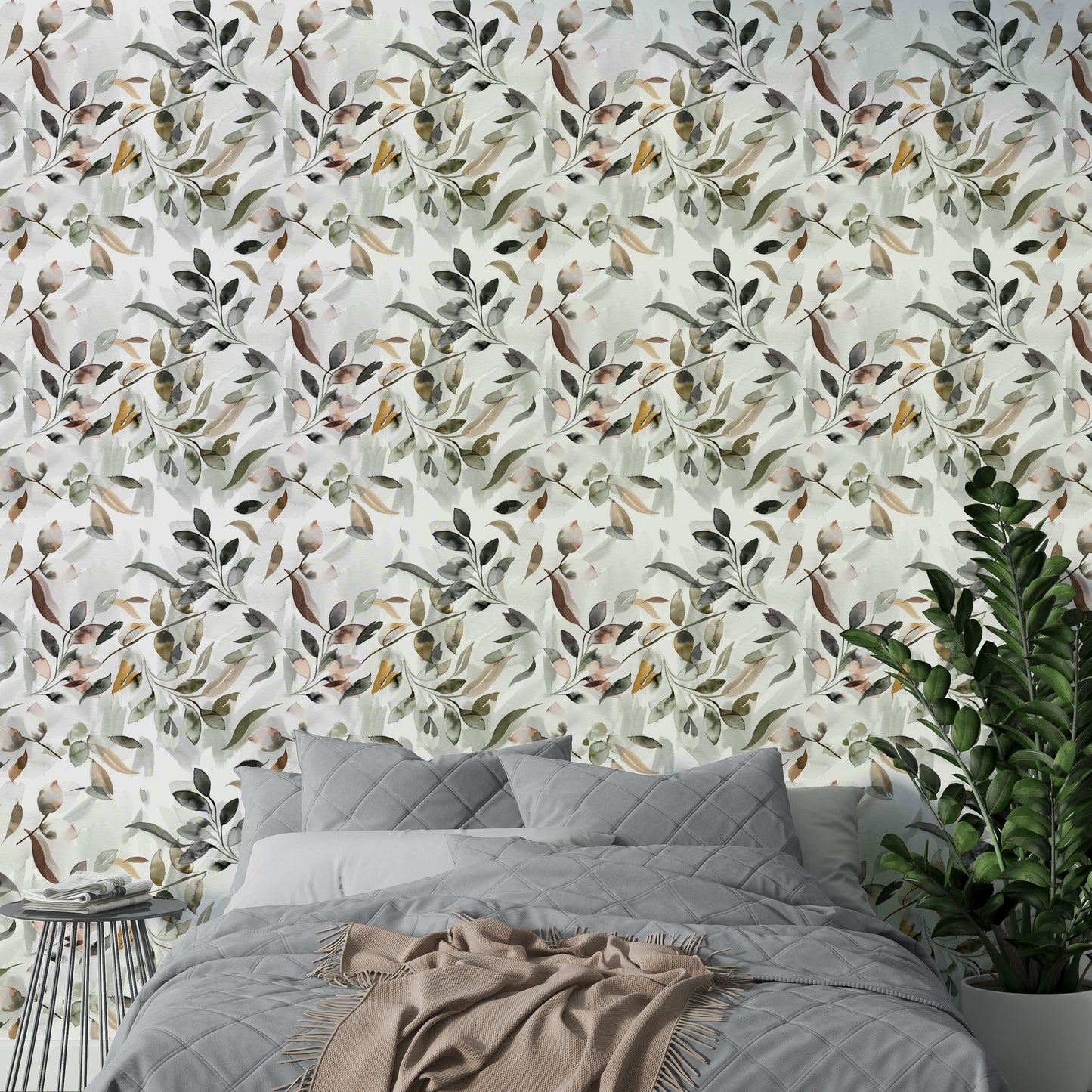 Botanical Leaf Watercolor  Wallpaper⁠