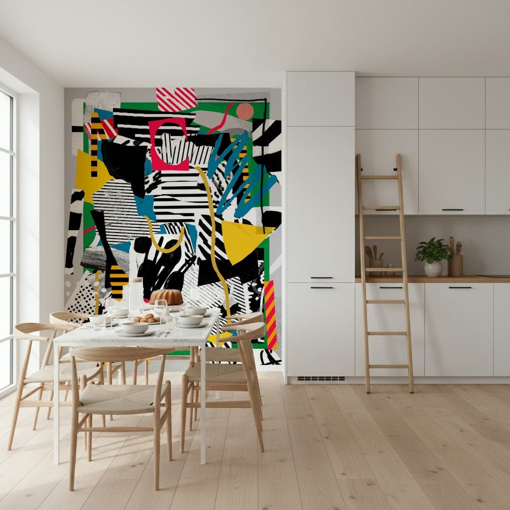 A calming sports design wallpaper mural that defines a space.