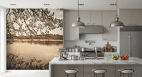 Branches above Lake Wall Mural