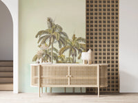 Vintage style palm tree graphics for a Breezy Palms Wall Mural.
