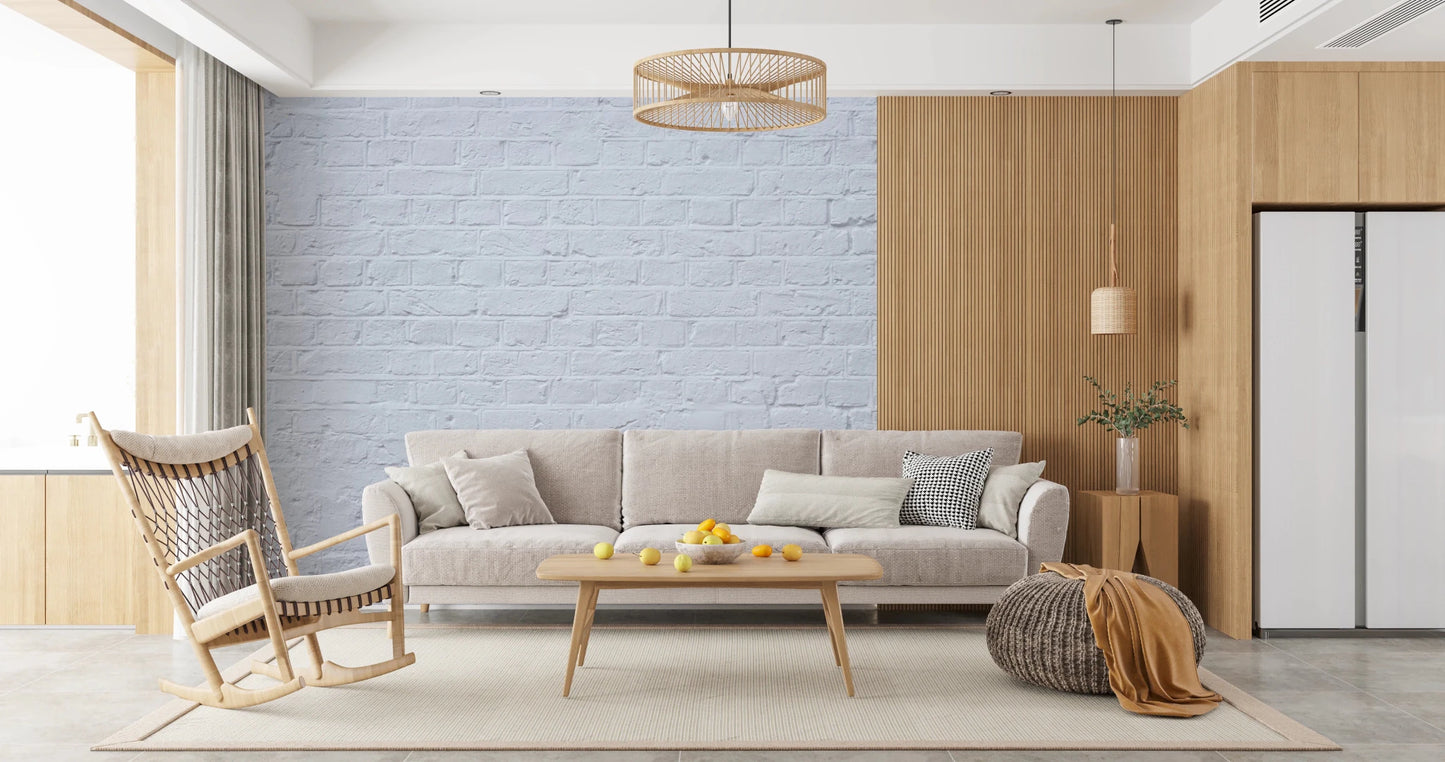 Modern beige brick wallpaper offering a soft and neutral visual appeal