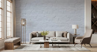 Traditional brown brick wall mural with intricate mortar detailing