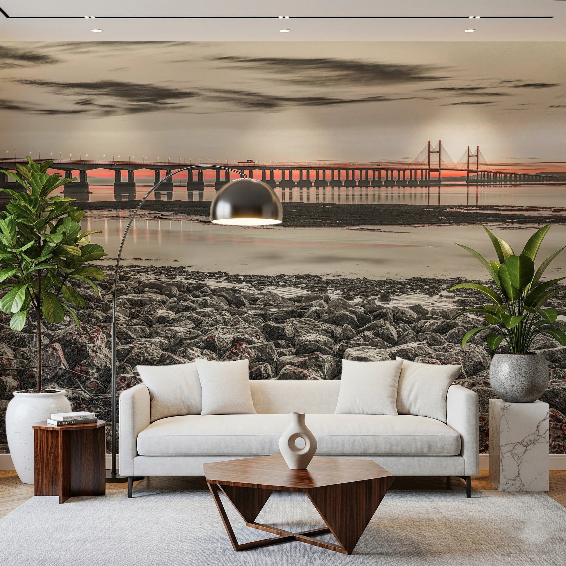 Bridge at Dusk Wall Mural