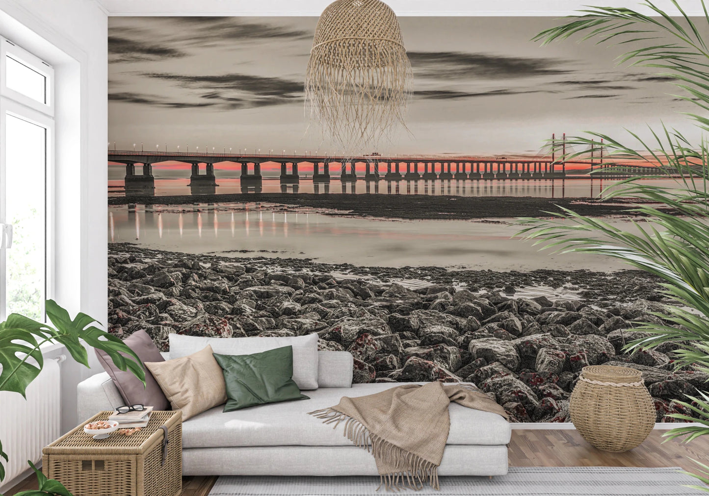 Bridge at Dusk Wall Mural