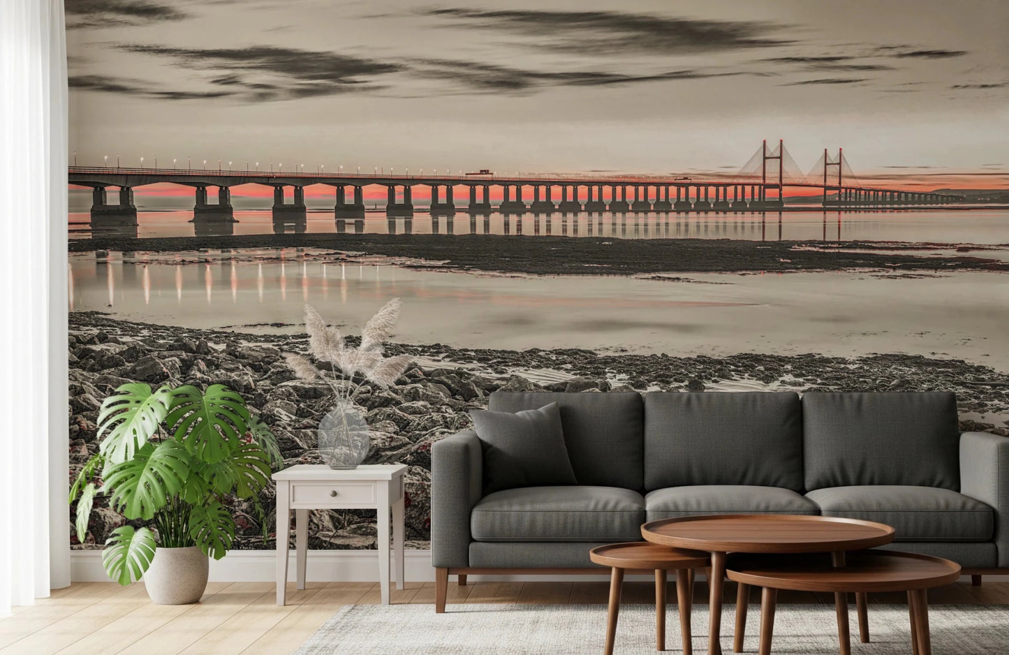 Bridge at Dusk Wall Mural