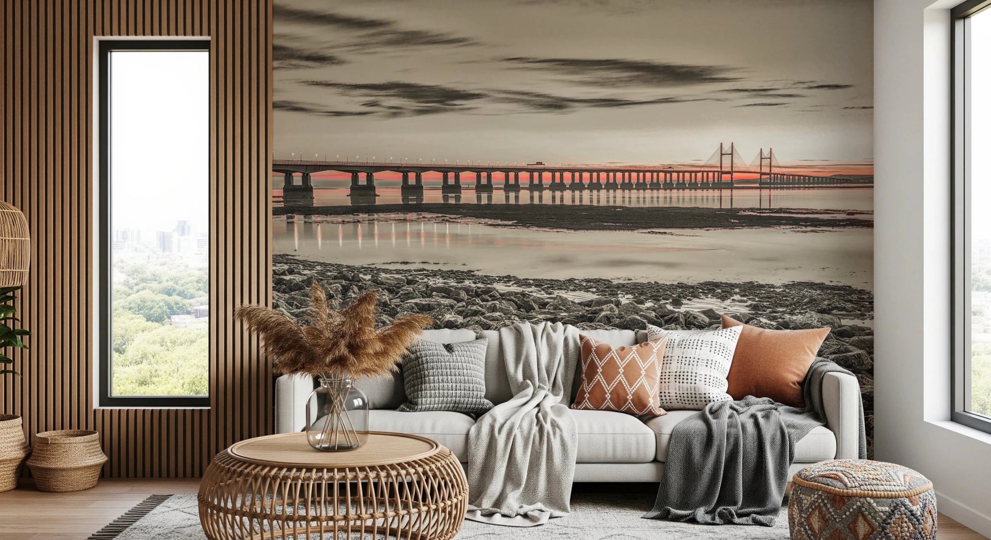 Bridge at Dusk Wall Mural