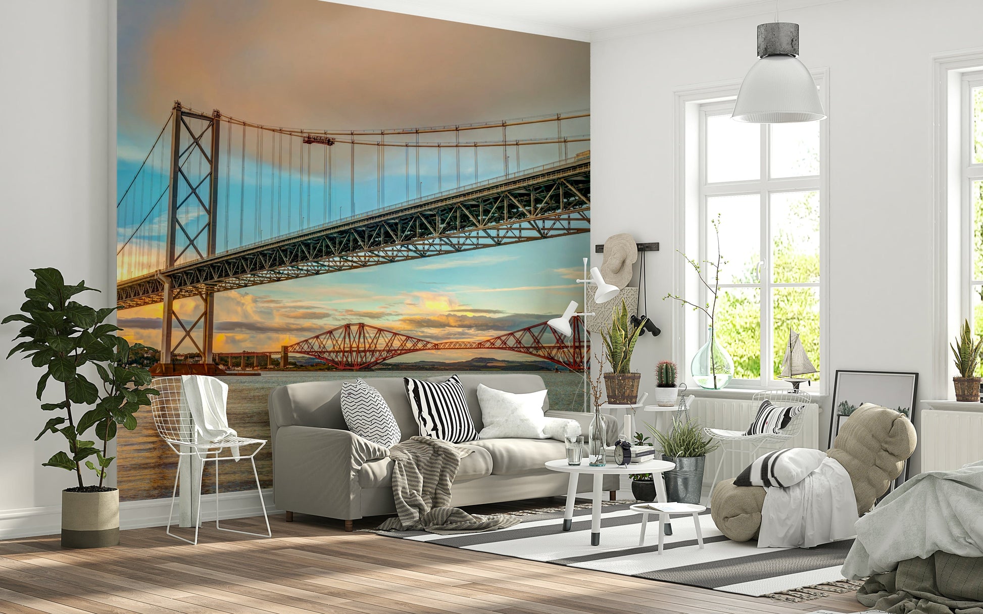 Incredible Bridging Sky historic crossing wall mural vista