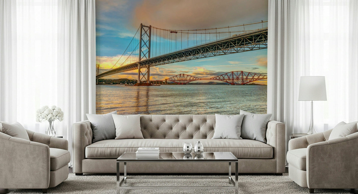 Beautiful Bridging Sky golden hour wall mural for decor