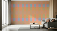 Colorful block pattern wall mural for living room