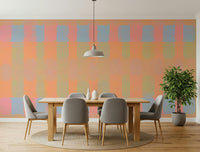 Bright pastel geometry wall mural with soft blocks