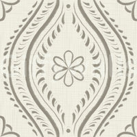 Ogee wall mural in fresh botanical tones

