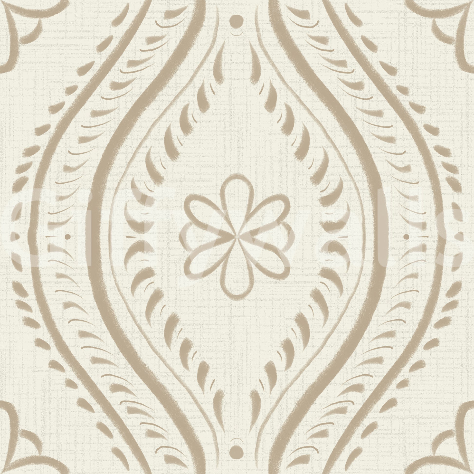 Soft wall mural with classic ogee charm

