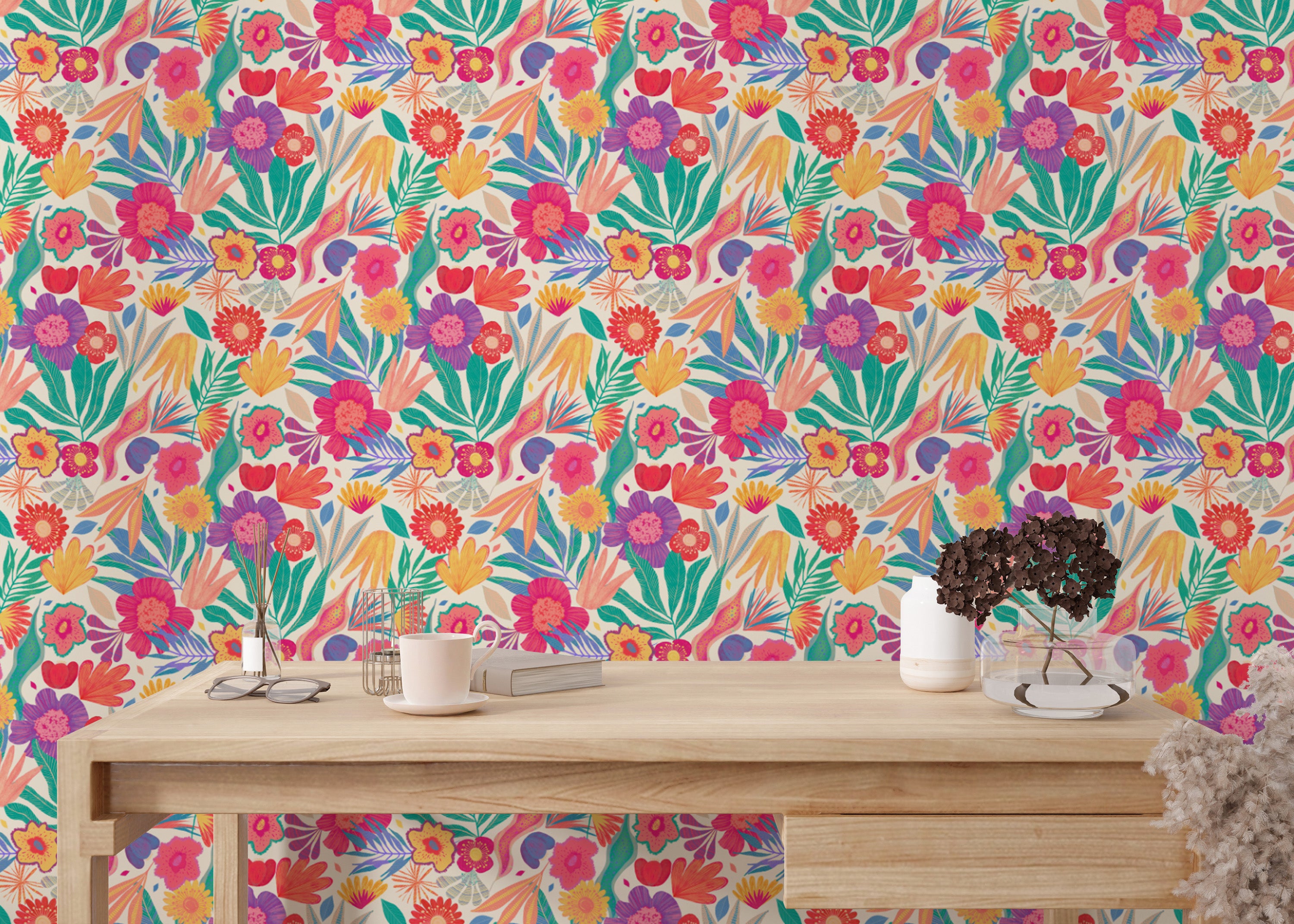 Brighten Your Walls - Exotic Blooms Flower Wallpaper for Walls