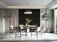 Elegant bronze floral wallpaper adding a touch of glamour to bedrooms or living rooms.