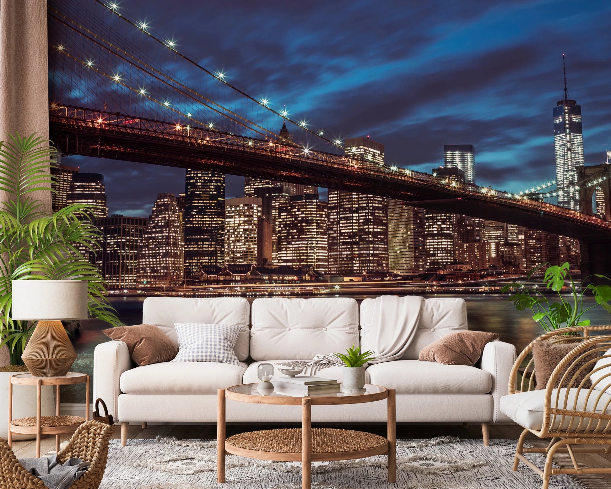 Brooklyn Bridge at Dusk Wall Mural