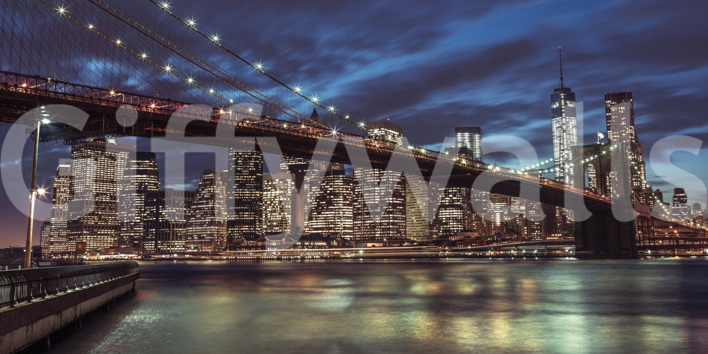 Brooklyn Bridge at Dusk Wall Mural