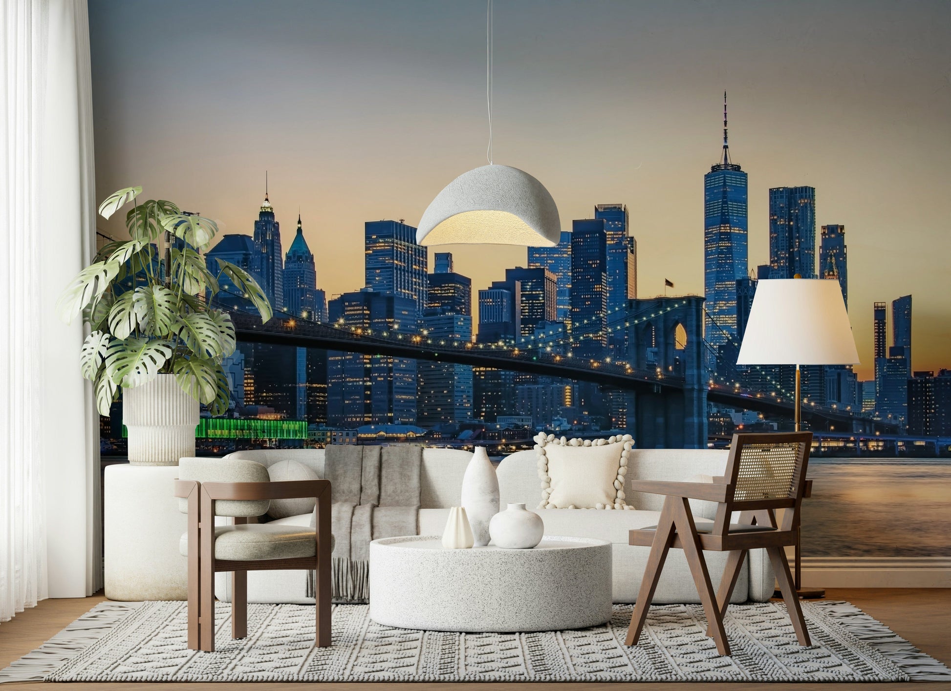 Brooklyn Bridge Dusk wallpaper for walls urban horizon