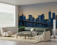 Dusk cityscape wallpaper mural scenic river view