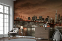 Brooklyn Bridge at sunset wallpaper
