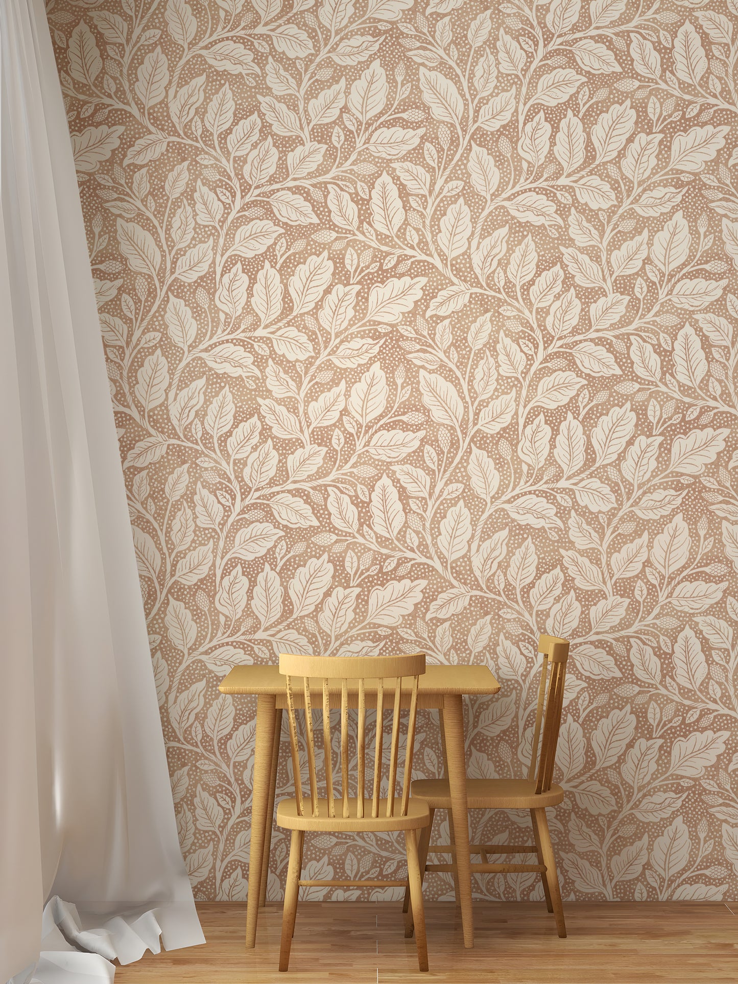 Bruine ontluikende takken behang⁠