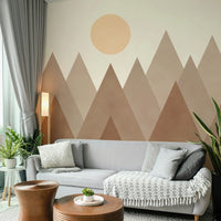 Abstract mountain design – Brown Geometric Mountains Wallpaper